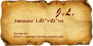 Janousz Lóránt névjegykártya